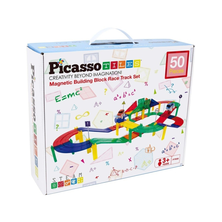 Picasso Tiles Set med spår för racerbilar (PTR50) i gruppen LEKSAKER, BARN- & BABYPRODUKTER / Leksaker / Bilbanor hos TP E-commerce Nordic AB (D07098)