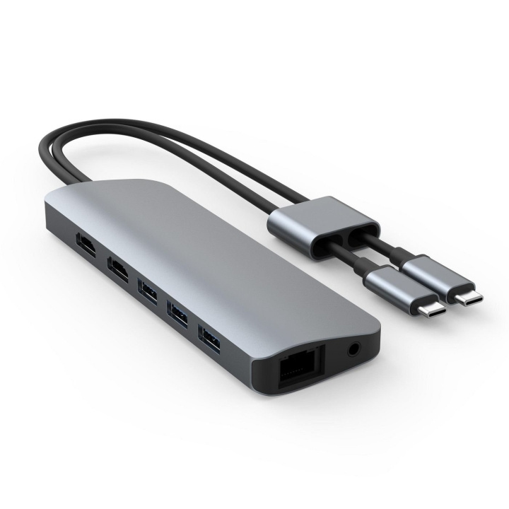 Targus Hyper - HyperDrive VIPER 10-i-2, dubbel 4K60Hz HDMI för MacBook Pro/Air och alla USB-C-enheter, Ethernet, 3,5 mm ljudjack i gruppen DATORER & KRINGUTRUSTNING / Bärbara datorer & tillbehör / Dockningsstation hos TP E-commerce Nordic AB (D07104)