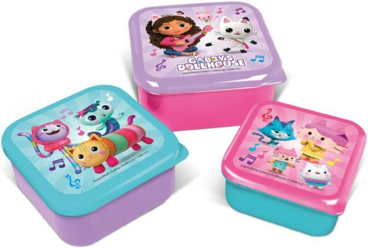 STOR 3 st. Snack Boxar Set - Gabby\'s Dollhouse i gruppen HEM, HUSHÅLL & TRÄDGÅRD / Köksredskap / Lunchlådor & Matbehållare hos TP E-commerce Nordic AB (D07152)