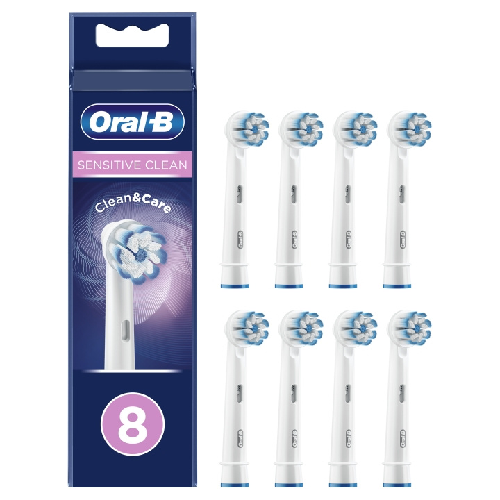 Oral B Sensitive Clean&Care ersättningshuvud 8 st i gruppen SKÖNHET & HÄLSA / Munvård / Borsthuvuden & Tillbehör hos TP E-commerce Nordic AB (D07172)