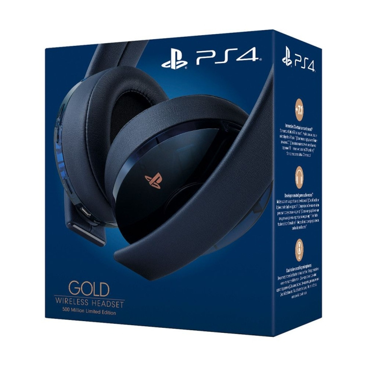 Sony PS4 500 miljoner Limited Edition guldheadset i gruppen HEMELEKTRONIK / Spelkonsoler & Tillbehör / Sony PlayStation 5 hos TP E-commerce Nordic AB (D07189)