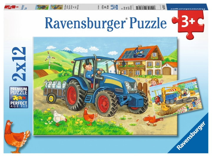 Ravensburger Hårt arbete 2x12p - 07616 i gruppen LEKSAKER, BARN- & BABYPRODUKTER / Leksaker / Barnpussel hos TP E-commerce Nordic AB (D07272)