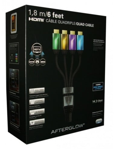 PDP Gaming Quad HDMI-kabel 6\' AfterGlow (Grön/Guld/Lila/Blå) i gruppen HEMELEKTRONIK / Kablar & Adaptrar / HDMI / Kablar hos TP E-commerce Nordic AB (D07293)