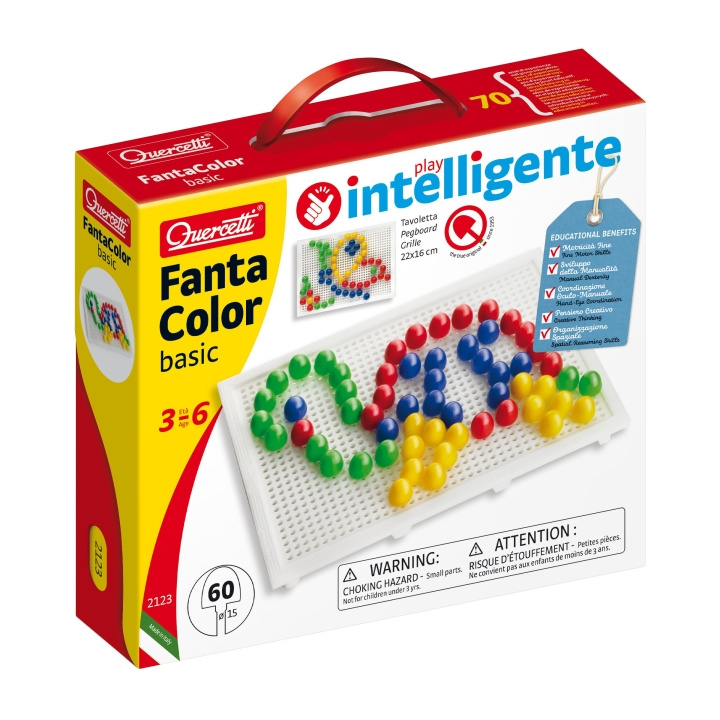 Quercetti FantaColor Tab Basic (60 st) - (QU-2123) i gruppen SPORT, FRITID & HOBBY / Hobby / Pärlor / Pärlplattor & Pärlor hos TP E-commerce Nordic AB (D07365)