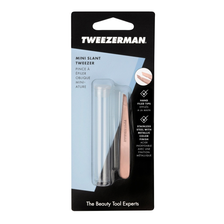 Tweezerman Mini slantpincett - roséguld i gruppen SKÖNHET & HÄLSA / Makeup / Verktyg & Sminkset / Övriga verktyg hos TP E-commerce Nordic AB (D07395)