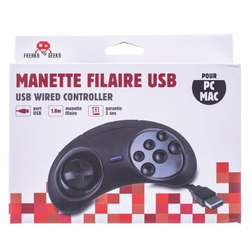 Trade Invaders uSB-kontroller med 6 knappar MEGADRIVE-form för PC/MAC i gruppen HEMELEKTRONIK / Spelkonsoler & Tillbehör / SEGA hos TP E-commerce Nordic AB (D07496)