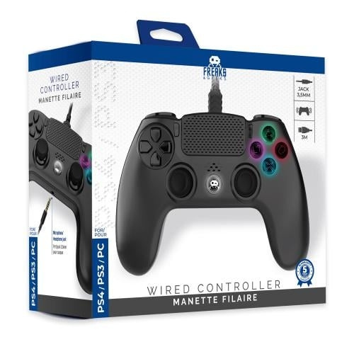 Trade Invaders Kabelansluten handkontroll för PS4 med 3M-kabel - Svart i gruppen HEMELEKTRONIK / Spelkonsoler & Tillbehör / Sony PlayStation 4 hos TP E-commerce Nordic AB (D07509)