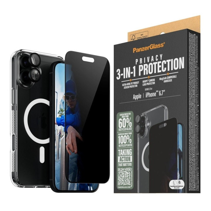 PanzerGlass iPhone 16 Plus 6.7\'\' 3-i-1 Privacy Protect Paket i gruppen SMARTPHONE & SURFPLATTOR / Mobilskydd / Apple / iPhone 16 hos TP E-commerce Nordic AB (D07528)