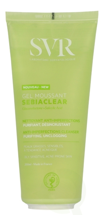 Svr Laboratories SVR Sebiaclear Anti-Imperfections Foaming Gel 200 ml i gruppen SKÖNHET & HÄLSA / Hudvård / Kroppsvård / Bad & Duschcreme hos TP E-commerce Nordic AB (D07932)