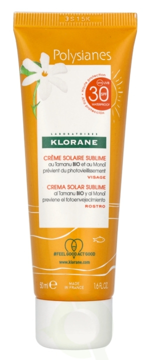 Klorane Polysianes Solar Sublime Face Sun Cream SPF30 50 ml i gruppen SKÖNHET & HÄLSA / Hudvård / Solskydd & Tanning / Solskydd hos TP E-commerce Nordic AB (D08154)