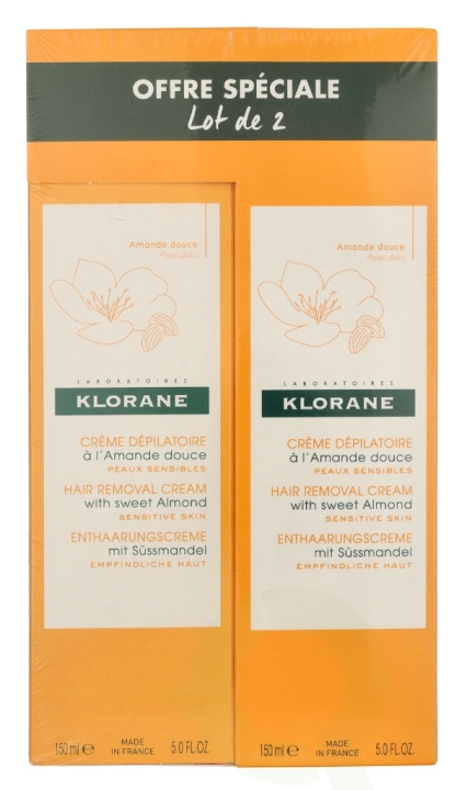 Klorane Hair Removal Cream With Sweet Almond Duo Set 300 ml 2x150ml i gruppen SKÖNHET & HÄLSA / Hår & Styling / Hårborttagning / Ladyshave hos TP E-commerce Nordic AB (D08159)