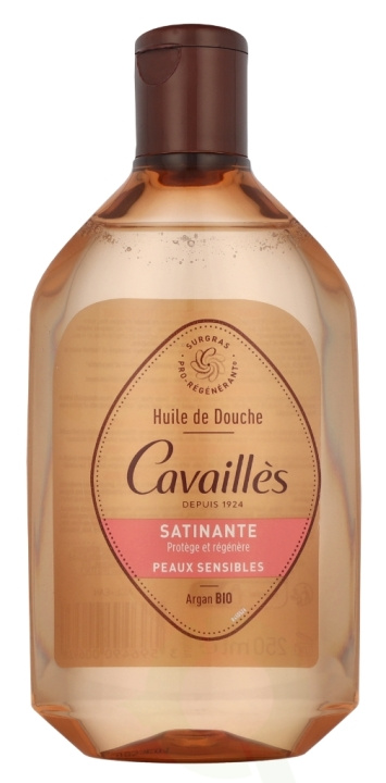 Roge Cavailles Satin Shower Oil 250 ml With Argan And Rose i gruppen SKÖNHET & HÄLSA / Hudvård / Kroppsvård / Bad & Duschcreme hos TP E-commerce Nordic AB (D08218)