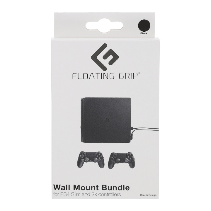 FLOATING GRIP Väggfäste för Playstation 4 Slim och handkontroller - paket (svart) i gruppen HEMELEKTRONIK / Spelkonsoler & Tillbehör / Sony PlayStation 4 hos TP E-commerce Nordic AB (D08452)