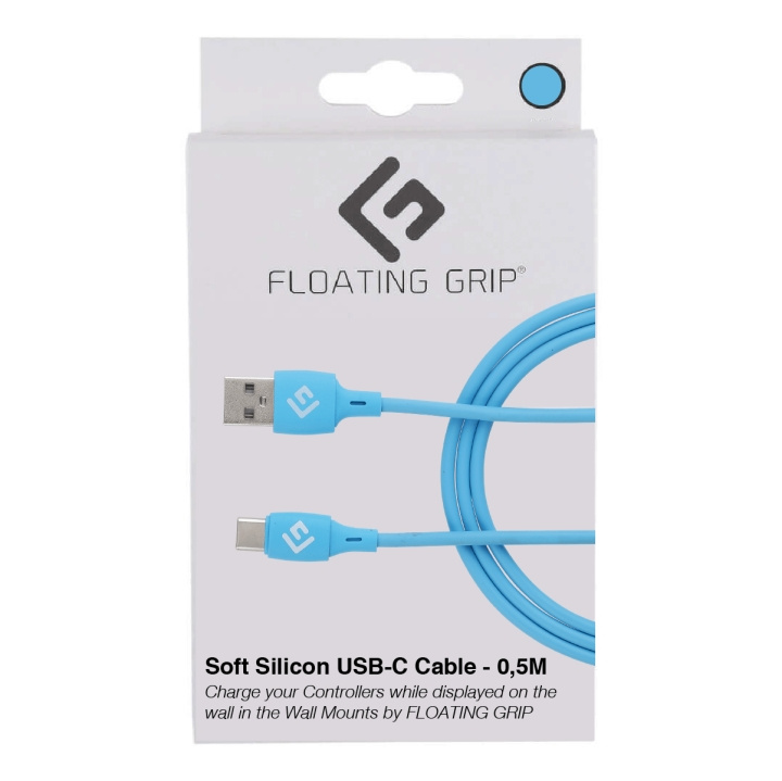 FLOATING GRIP 0,5M USB-C-kabel i silikon (blå) i gruppen DATORER & KRINGUTRUSTNING / Datorkablar / USB-kablar / USB-C hos TP E-commerce Nordic AB (D08482)