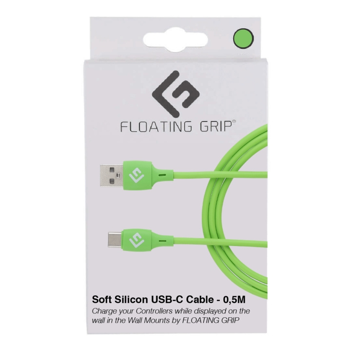 FLOATING GRIP 0,5M USB-C-kabel i silikon (grön) i gruppen DATORER & KRINGUTRUSTNING / Datorkablar / USB-kablar hos TP E-commerce Nordic AB (D08483)