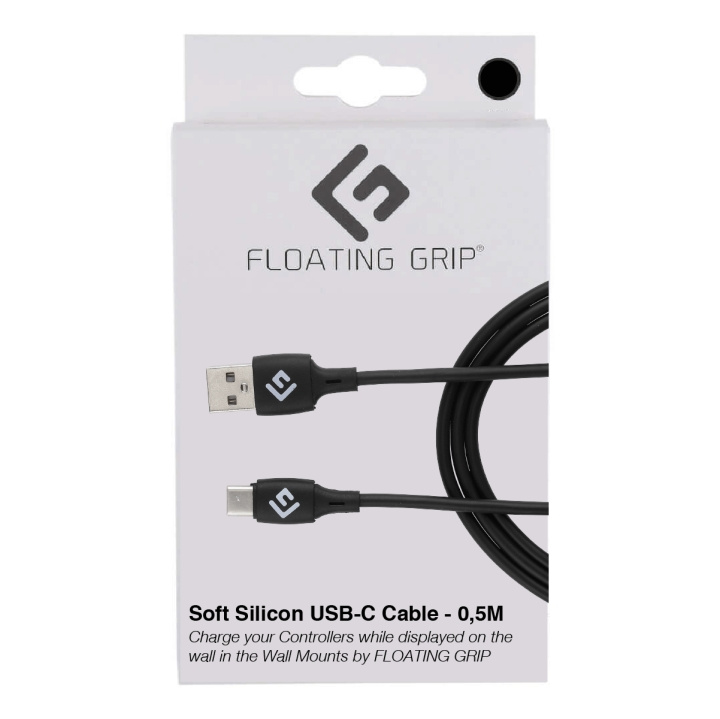 FLOATING GRIP 0,5M USB-C-kabel i silikon (svart) i gruppen DATORER & KRINGUTRUSTNING / Datorkablar / USB-kablar / USB-C hos TP E-commerce Nordic AB (D08485)