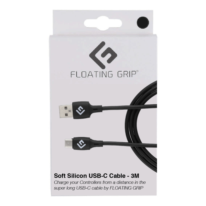 FLOATING GRIP 3M USB-C-kabel i silikon (svart) i gruppen DATORER & KRINGUTRUSTNING / Datorkablar / USB-kablar / USB-C hos TP E-commerce Nordic AB (D08500)