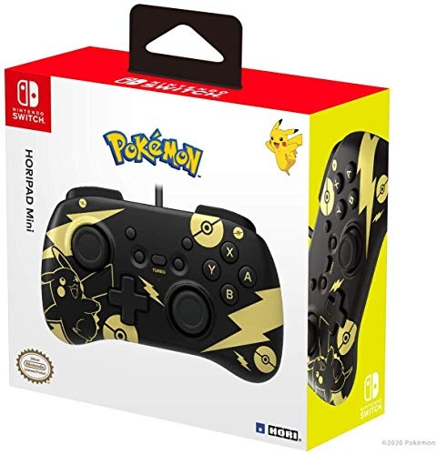 Hori HoriPAD Mini - Pikachu Edition i svart och guld i gruppen HEMELEKTRONIK / Spelkonsoler & Tillbehör / Nintendo Switch / Tillbehör hos TP E-commerce Nordic AB (D08584)