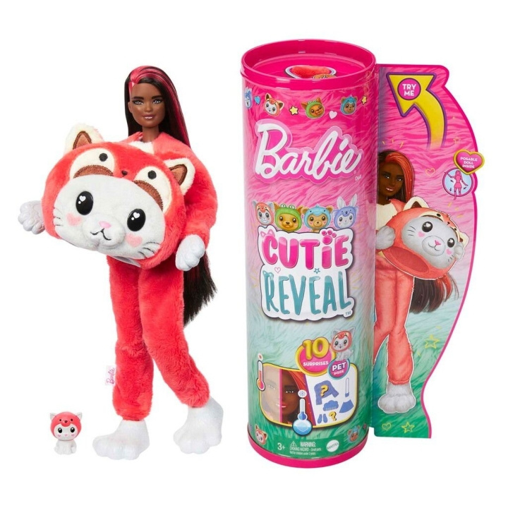 Barbie Cutie Reveal Kostym - Kitty Röd Panda (960-2426) i gruppen LEKSAKER, BARN- & BABYPRODUKTER / Leksaker / Dockor & Tillbehör hos TP E-commerce Nordic AB (D08879)