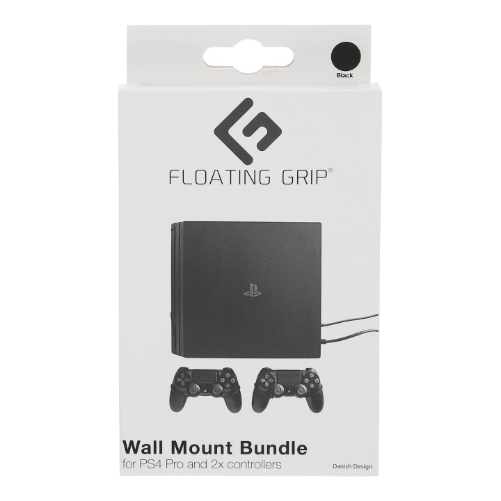 FLOATING GRIP Väggfäste för Playstation 4 Pro och handkontroller - paket (svart) i gruppen HEMELEKTRONIK / Spelkonsoler & Tillbehör / Sony PlayStation 4 hos TP E-commerce Nordic AB (D08927)