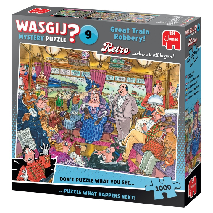 Wasgij Retro Mystery - #9 Det stora tågrånet! (1000 bitar) (1110100504) i gruppen SPORT, FRITID & HOBBY / Hobby / Pussel hos TP E-commerce Nordic AB (D09021)