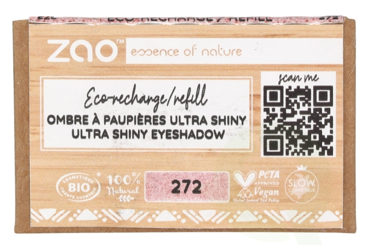 Zao Rectangle Shiny Eyeshadow - Refill 1.3 g #272 Rose Feeriqu i gruppen SKÖNHET & HÄLSA / Makeup / Ögon & Ögonbryn / Ögonskuggor hos TP E-commerce Nordic AB (D09351)