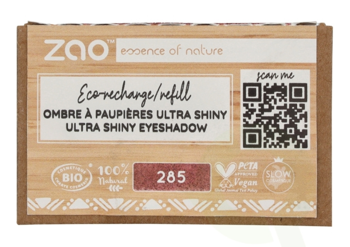 Zao Rectangle Shiny Eyeshadow - Refill 1.3 g #285 Metal Rose i gruppen SKÖNHET & HÄLSA / Makeup / Ögon & Ögonbryn / Ögonskuggor hos TP E-commerce Nordic AB (D09401)