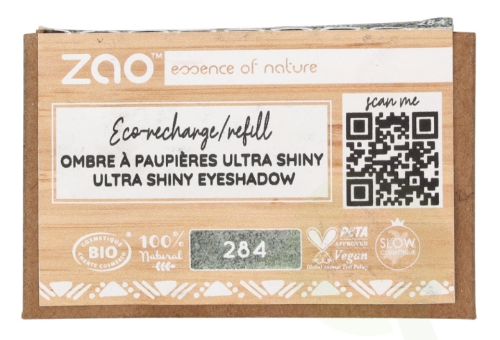 Zao Rectangle Shiny Eyeshadow - Refill 1.3 g #284 Vert Scarabe i gruppen SKÖNHET & HÄLSA / Makeup / Ögon & Ögonbryn / Ögonskuggor hos TP E-commerce Nordic AB (D09402)