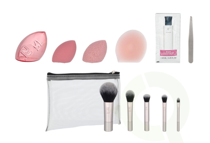 Real Techniques 12 Days Of Glow Advent Calendar 12 piece Cleansing Sponge/Complexion Sponge/Travel Sponge Cage/Mask Applicator/5 Brushes/Brush Cleanser Gel/Tweezers/Pouch i gruppen SKÖNHET & HÄLSA / Makeup / Verktyg & Sminkset / Borstar & Penslar hos TP E-commerce Nordic AB (D09464)