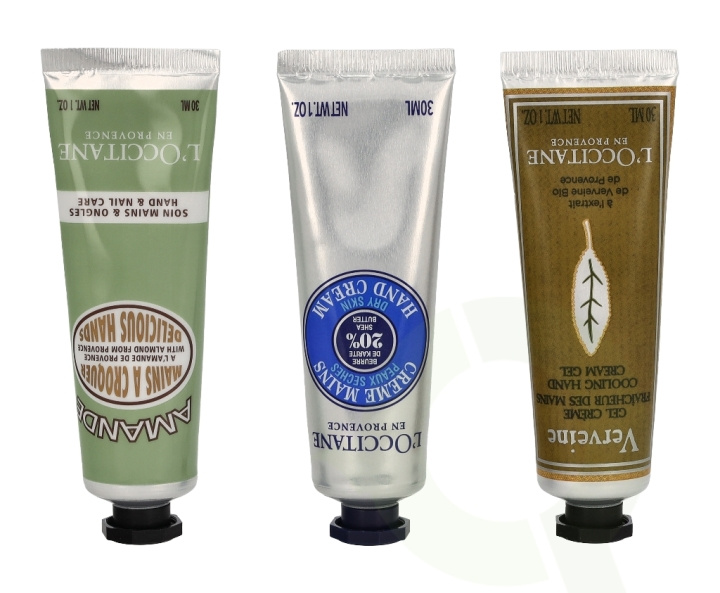 L\'Occitane Soft Hands Trio Set 90 ml Shea Hand Cream 30ml/Almond Hand Cream 30ml/Verbena Hand Cream 30ml i gruppen SKÖNHET & HÄLSA / Manikyr/Pedikyr / Handkräm hos TP E-commerce Nordic AB (D09521)