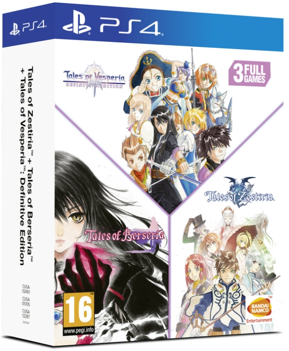 Tales of Vesperia + Tales of Berseria + Tales of Zestiria Compilation (PS4) i gruppen HEMELEKTRONIK / Spelkonsoler & Tillbehör / Sony PlayStation 4 / Spel hos TP E-commerce Nordic AB (D09914)