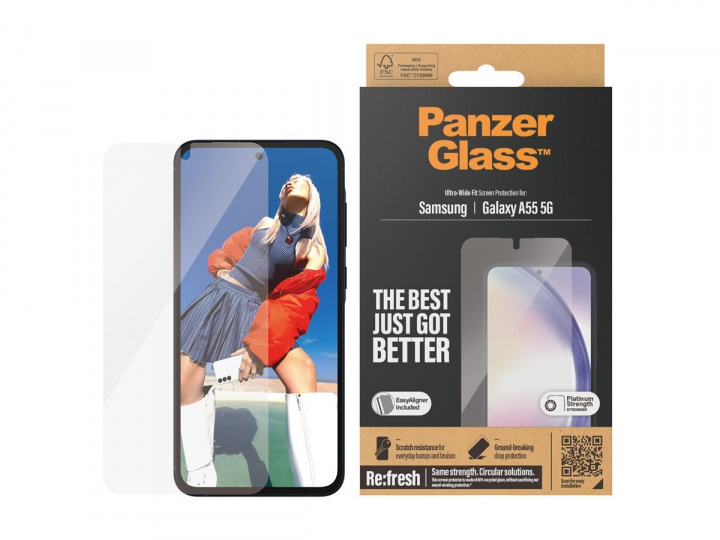 PanzerGlass Skärmskydd till Mobilen - ultra - bred passform m. EasyAligner i gruppen SMARTPHONE & SURFPLATTOR / Mobilskydd / Universalskydd / Skärmskydd hos TP E-commerce Nordic AB (D10132)