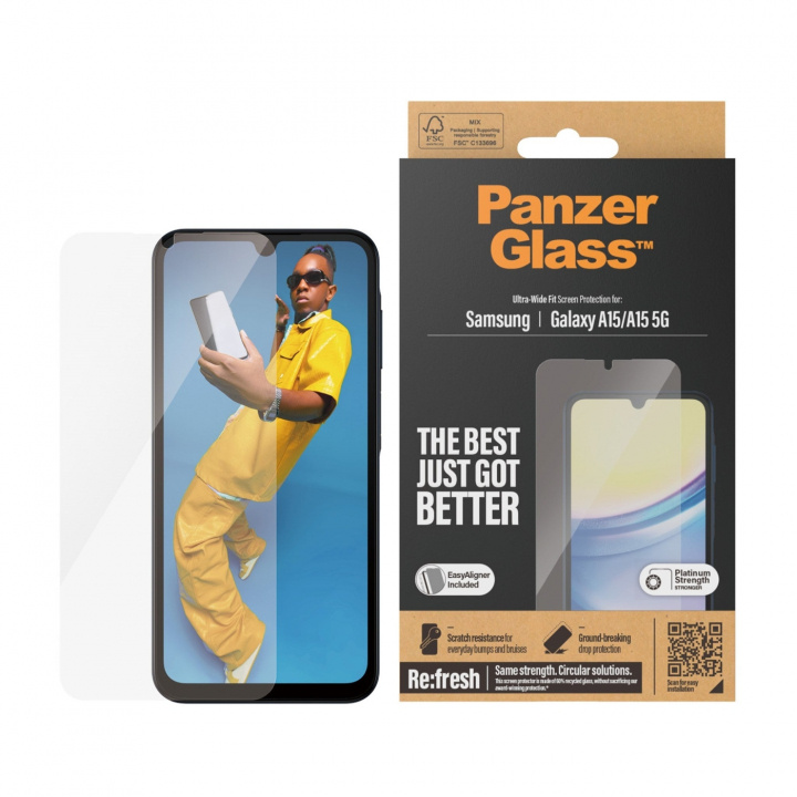 PanzerGlass Skärmskydd Samsung Galaxy A15, Transparent i gruppen SMARTPHONE & SURFPLATTOR / Mobilskydd / Samsung hos TP E-commerce Nordic AB (D10148)