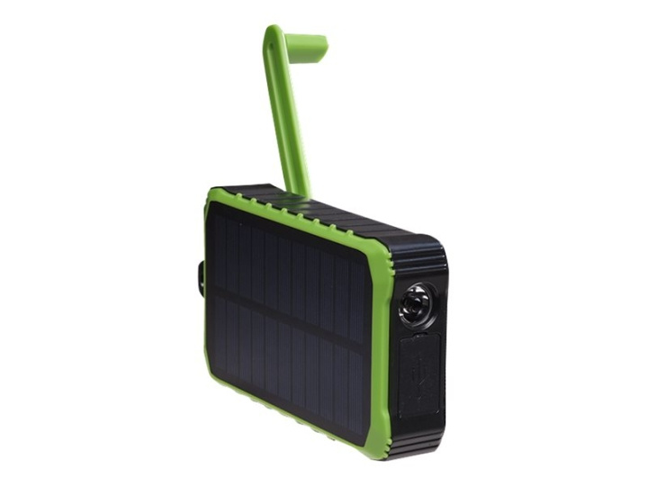 Denver PSO-10012 Solar Power Bank 10000mAh Svart Grön i gruppen SMARTPHONE & SURFPLATTOR / Laddare & Kablar / Powerbanks hos TP E-commerce Nordic AB (D10159)