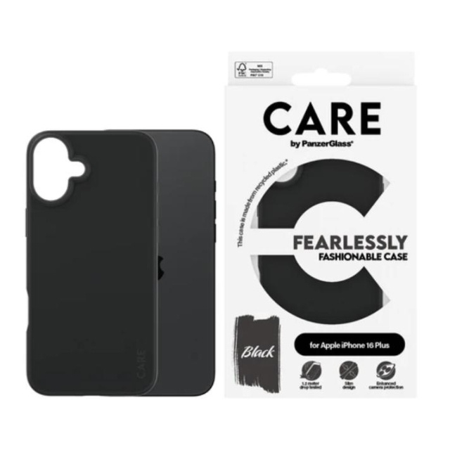 PanzerGlass CARE Fashionable Case for iPhone 16 Plus Svart i gruppen SMARTPHONE & SURFPLATTOR / Mobilskydd / Apple / iPhone 16 hos TP E-commerce Nordic AB (D10252)