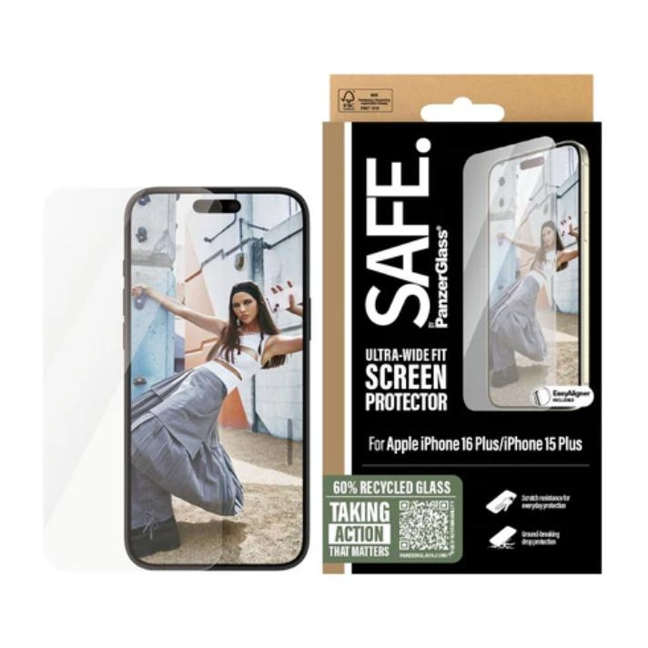 PanzerGlass SAFE. by PanzerGlass Apple iPhone 16 Plus, 15 Plus | Ultra-Wide Fit i gruppen SMARTPHONE & SURFPLATTOR / Mobilskydd / Apple / iPhone 16 hos TP E-commerce Nordic AB (D10268)