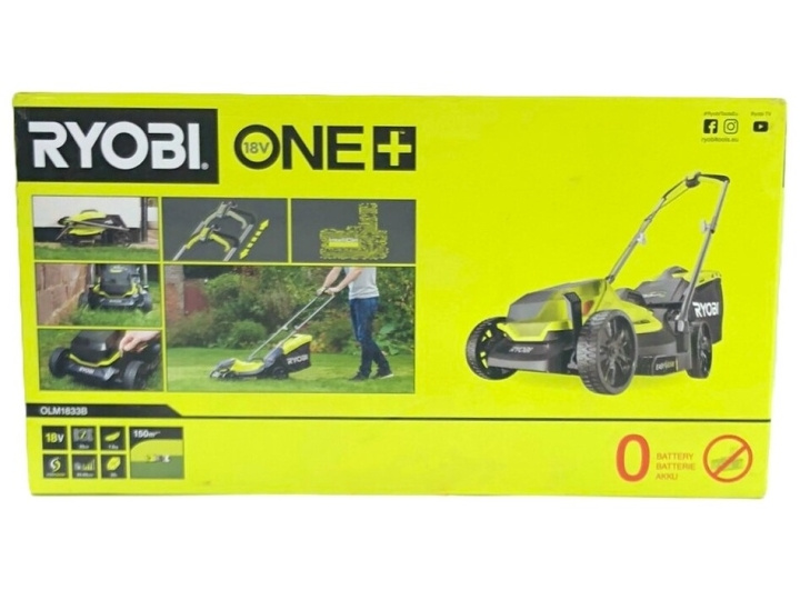 Ryobi One+ OLM1833B Gräsklippare Elektrisk 33 cm Klippbredd i gruppen HEM, HUSHÅLL & TRÄDGÅRD / Trädgårdsprodukter / Trädgårdsredskap hos TP E-commerce Nordic AB (D10292)