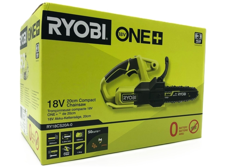 Ryobi ONE+ RY18CS20A-0 18V Motorsåg 20cm Inget batteri i gruppen HEM, HUSHÅLL & TRÄDGÅRD / Verktyg / Övriga Elverktyg hos TP E-commerce Nordic AB (D10294)