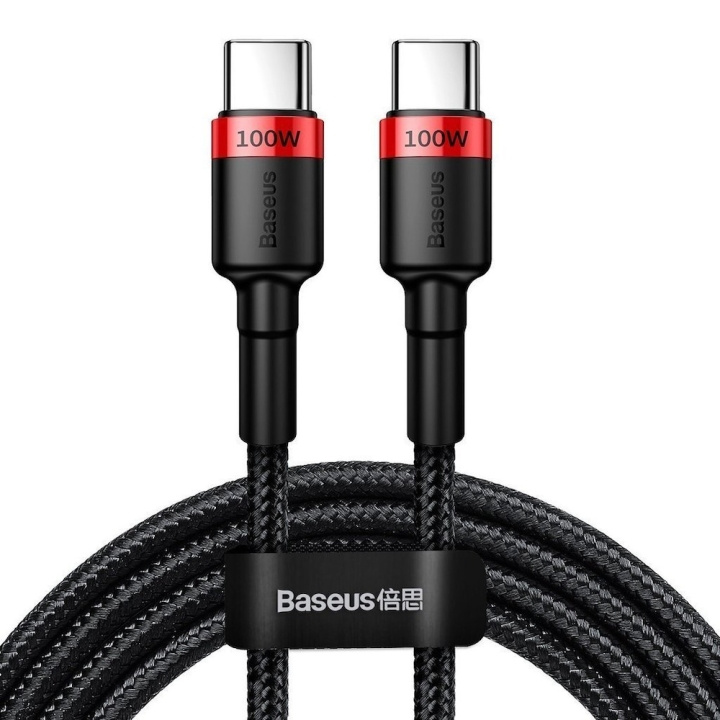 Baseus Cafule USB-C til USB-C kabel 100W 2m Röd/svart i gruppen DATORER & KRINGUTRUSTNING / Datorkablar / USB-kablar / USB-C hos TP E-commerce Nordic AB (D10310)