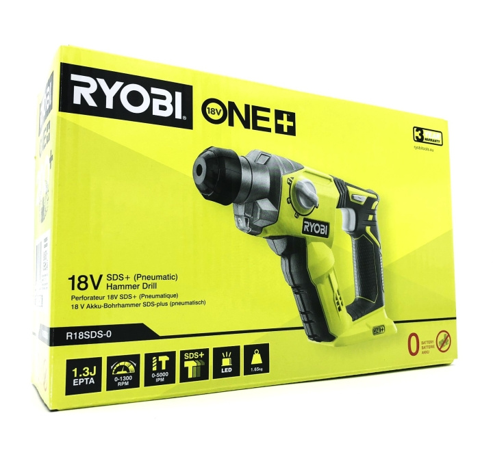 Ryobi One+ R18SDS-0 Borrhammare Inget batteri 18V 1,3Joule i gruppen HEM, HUSHÅLL & TRÄDGÅRD / Verktyg / Övriga Elverktyg hos TP E-commerce Nordic AB (D10372)