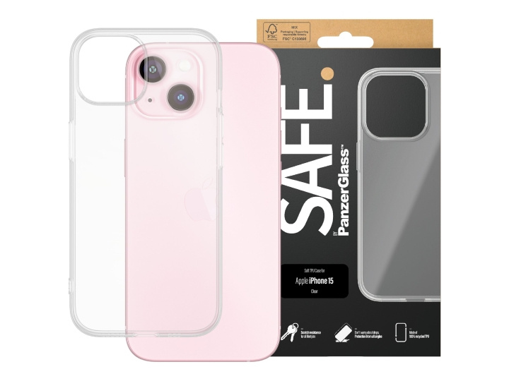 PanzerGlass SAFE. by PanzerGlass Skal till Apple iPhone 15, Transparent i gruppen SMARTPHONE & SURFPLATTOR / Mobilskydd / Apple / iPhone 15 hos TP E-commerce Nordic AB (D10417)