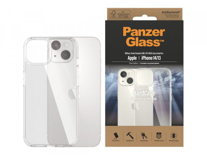 PanzerGlass HardCase Skal Apple iPhone 13, 14, Transparent i gruppen SMARTPHONE & SURFPLATTOR / Mobilskydd / Apple / iPhone 14 hos TP E-commerce Nordic AB (D10419)