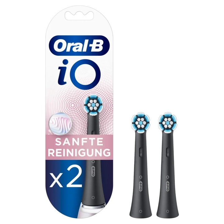 Oral-B iO Gentle Care Svarta borsthuvuden, 2-pack i gruppen SKÖNHET & HÄLSA / Munvård / Borsthuvuden & Tillbehör hos TP E-commerce Nordic AB (D10463)