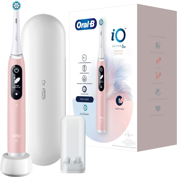 Oral B iO Series 6 Pink Sand + Etui i gruppen SKÖNHET & HÄLSA / Munvård / Eltandborstar hos TP E-commerce Nordic AB (D10472)