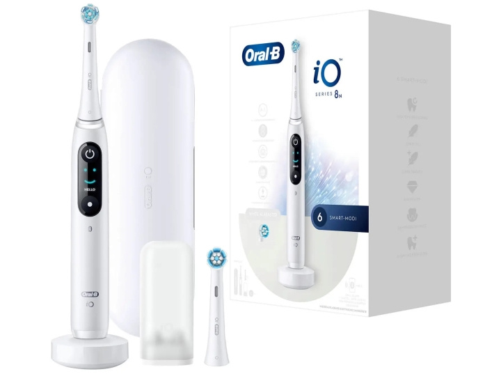 Oral B iO Series 8N Eltandborste, Vit i gruppen SKÖNHET & HÄLSA / Munvård / Eltandborstar hos TP E-commerce Nordic AB (D10474)