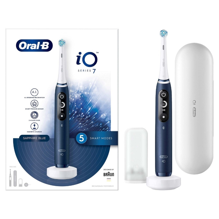 Oral B iO Series 7 Eltandborste, Blå i gruppen SKÖNHET & HÄLSA / Munvård / Eltandborstar hos TP E-commerce Nordic AB (D10477)