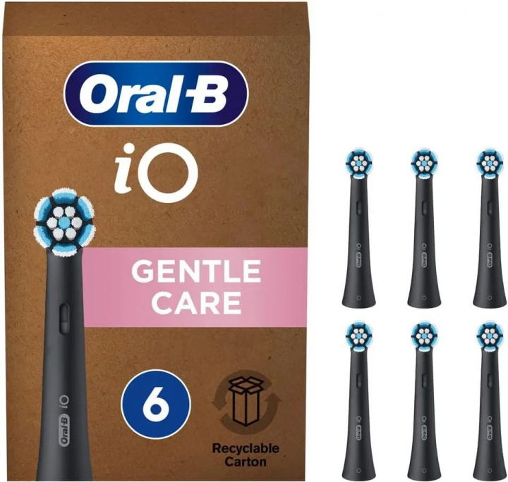 Oral B iO Gentle Care 6-Pack Black i gruppen SKÖNHET & HÄLSA / Makeup / Verktyg & Sminkset / Borstar & Penslar hos TP E-commerce Nordic AB (D10479)