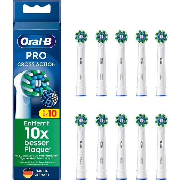 Oral B Cross Action Borsthuvuden, Vit 10-pack i gruppen SKÖNHET & HÄLSA / Munvård / Borsthuvuden & Tillbehör hos TP E-commerce Nordic AB (D10481)