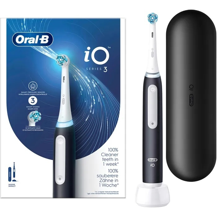 Oral B iO Series 3 Eltandborste, Svart i gruppen SKÖNHET & HÄLSA / Munvård / Eltandborstar hos TP E-commerce Nordic AB (D10493)