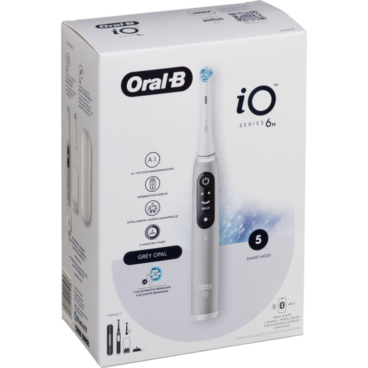 Oral B iO Series 6N Eltandborste, Grå i gruppen SKÖNHET & HÄLSA / Munvård / Eltandborstar hos TP E-commerce Nordic AB (D10507)